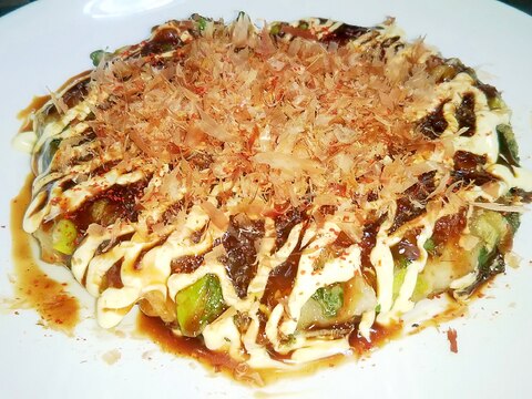 山芋 卵なし ふわふわ ネギと豚バラお好み焼き レシピ 作り方 By 家飲みつまみ 楽天レシピ